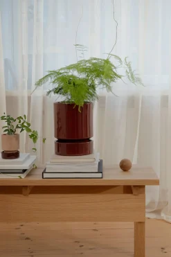 Hoff krukke, glaseret, Burgundy