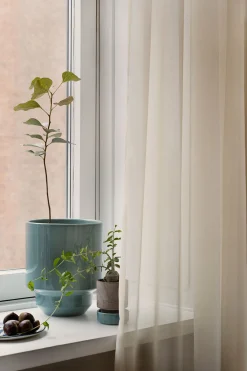 Hoff krukke, glaseret, Misty Blue