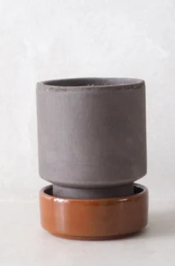 Hoff krukke, raw grey + rust underskål, gulvkrukke