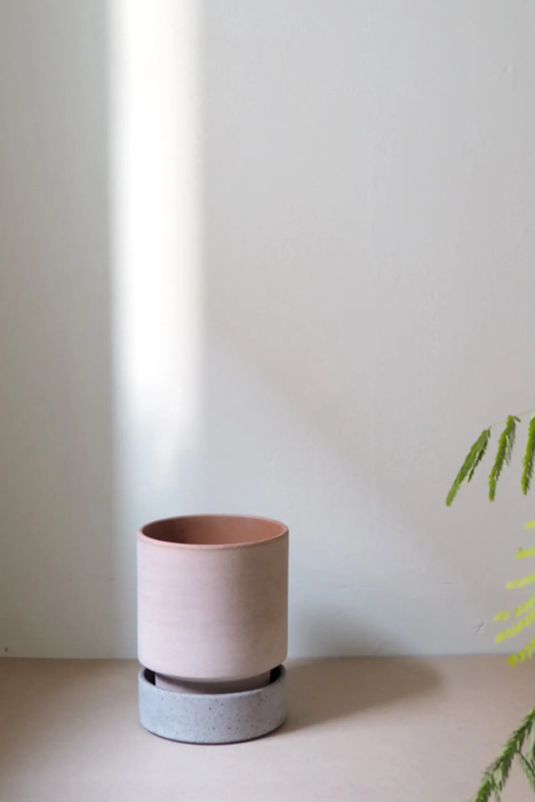 Hoff krukke, raw rosa + raw grey underskål, gulvkrukke