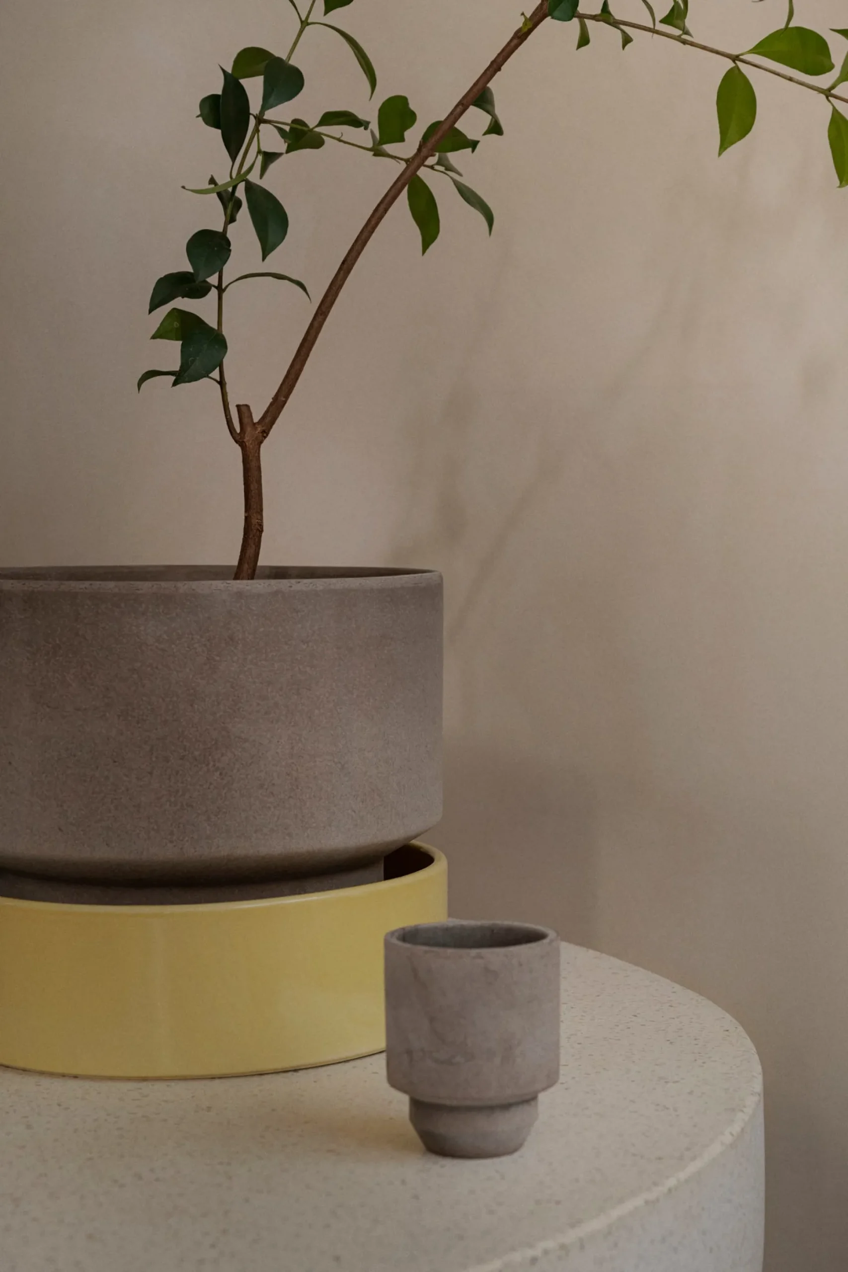 Hoff underskål, glaseret Pale Yellow