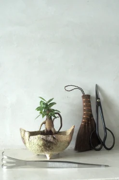 Japansk bonsai krukke, håndlavet, brun